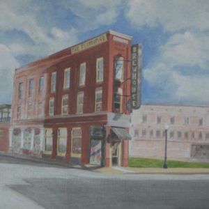 Terminal Bldg to Brewhouse, oil-conte-graphite on board, 16 x 28, $700.jpg