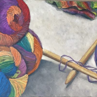 Let’s Knit!, 18×24, oil, $495