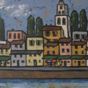 Italian-River-Town 16 x 20" Print or Giclee