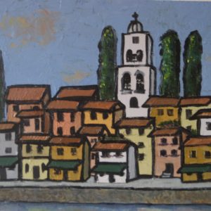 Italian River Town #2, oil, 16 x20, $450, available in print or giclee