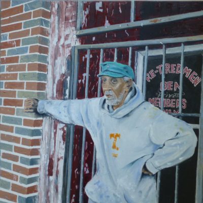 Re-Tired Men's Den along MLK Dr, Chattanooga, TN 24 x 24 oil on canvas, $600