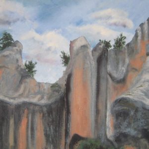 Rock formations in Andes, oil, 14 x30, $ 400.jpg