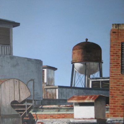 Roof of Peerless Mill, oil on canvas, 30 x30, $1500